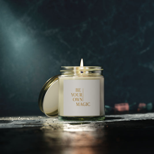 Coconut-Apricot Wax Scented Candle — "Be Your Own Magic" (4oz or 9oz)